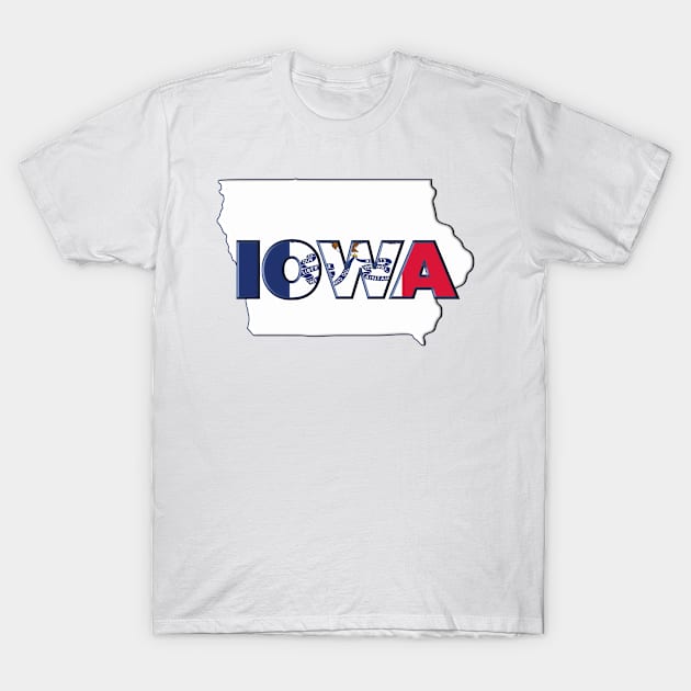 Iowa Colored State Letters T-Shirt by m2inspiration